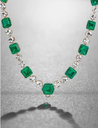 cartier diamond emerald necklace